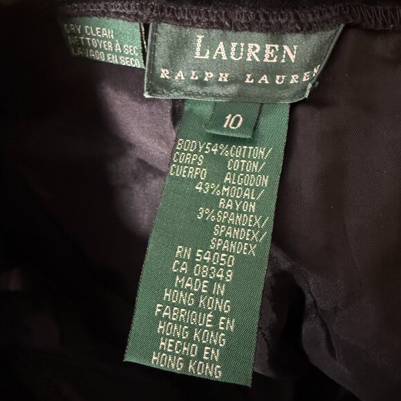Lauren Ralph Lauren Black Velvet/Velour Suit- Blazer Sz 8 Pants Sz 10 Holiday - Picture 9 of 15